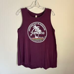 Show Off Clothing Maroon Jamaica Crewneck Stretchy Sleeveless Tank Top Size XL